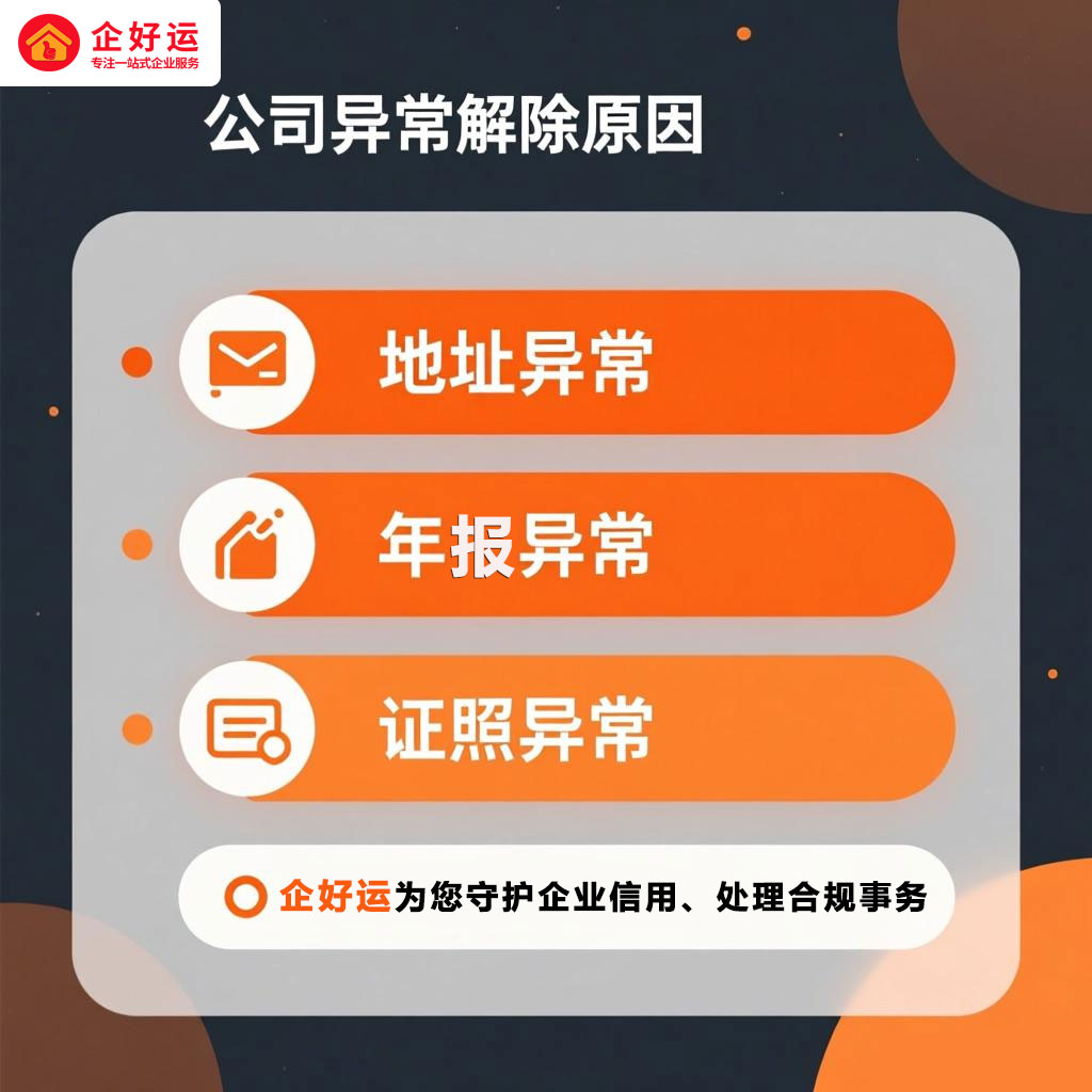 公司被列入经营异常名录?别慌!老板必读的「公司异常解除」全攻略,企好运助您企业重回正轨!(图1) 公司被列入经营异常名录?别慌!老板必读的「公司异常解除」全攻略,企好运助您企业重回正轨!(图1)