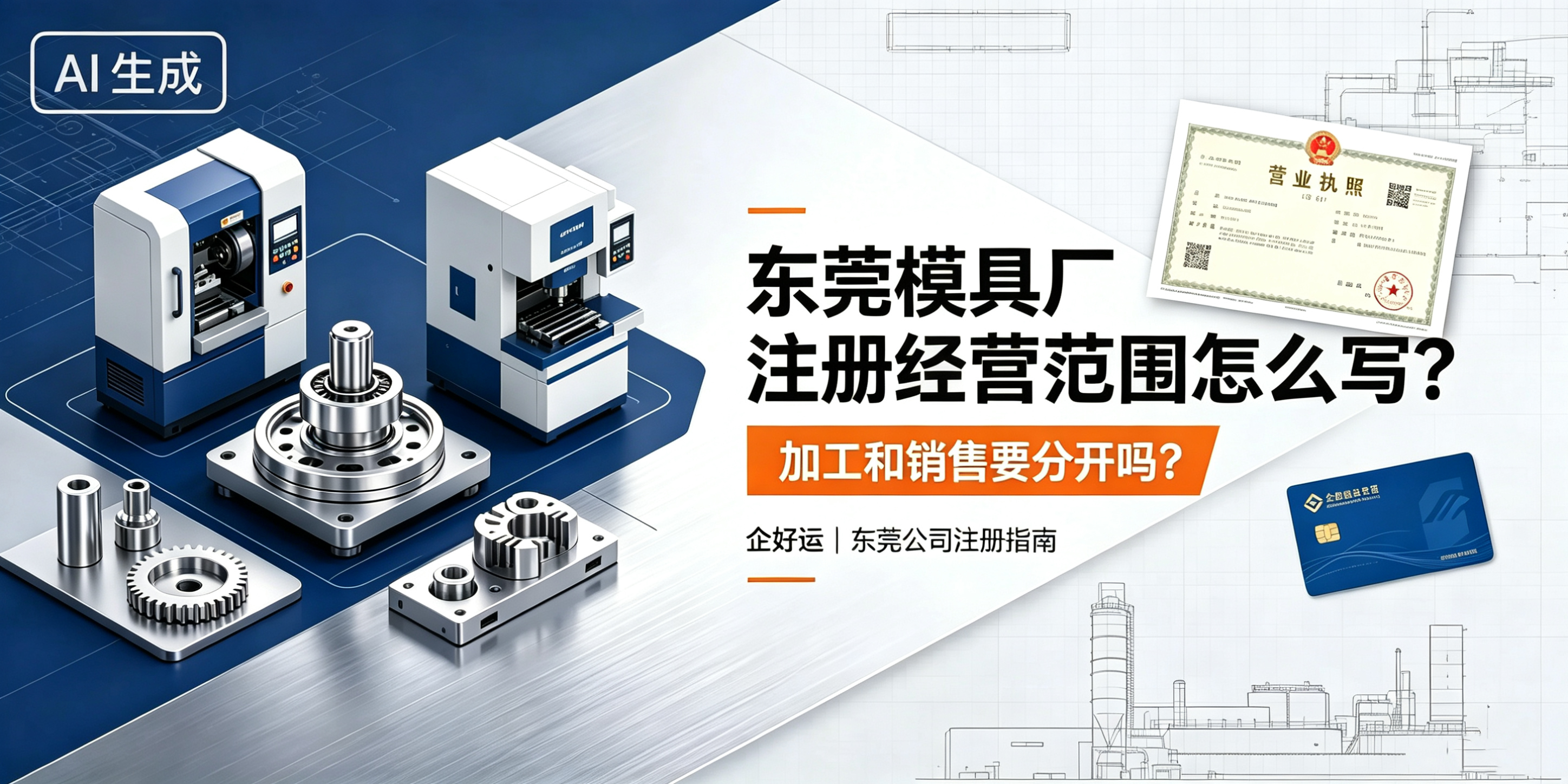 【企好运】东莞模具厂注册经营范围怎么写？加工和销售需要分开吗？(图1)