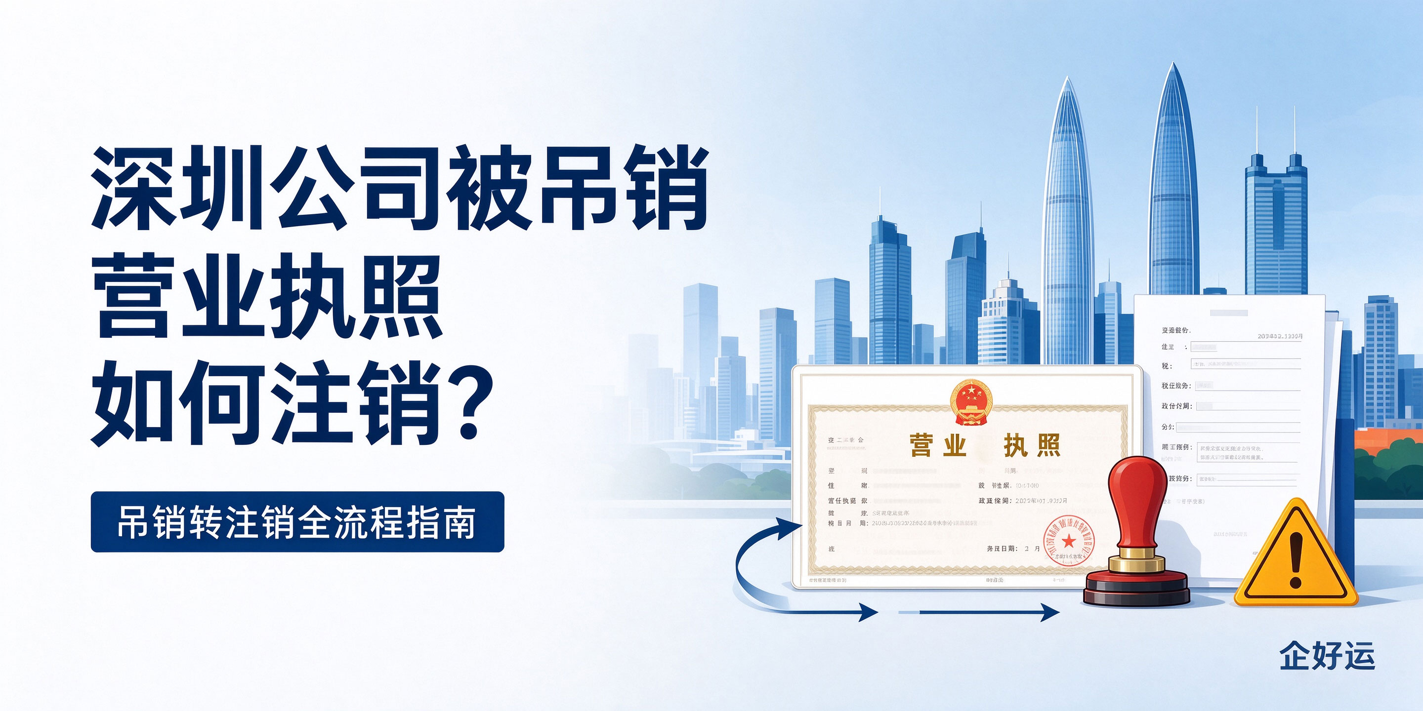 【企好运】深圳公司被吊销营业执照如何注销？吊销转注销全流程，看这篇就够了(图1)