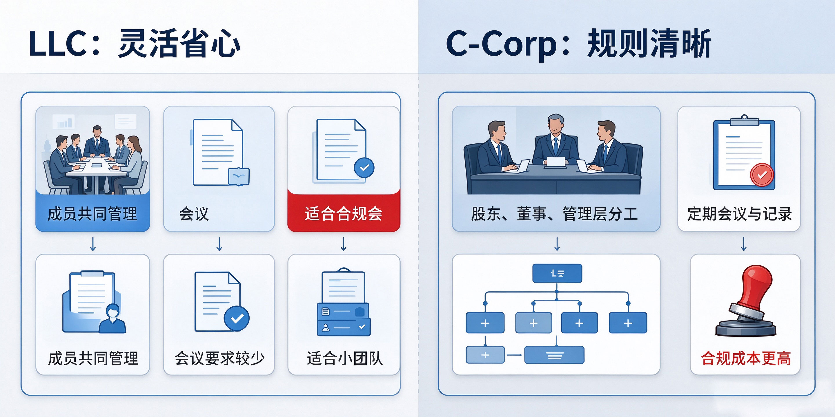 【企好运】美国LLC和C-Corp怎么选？有什么区别？一篇讲透美国公司注册选择(图4)